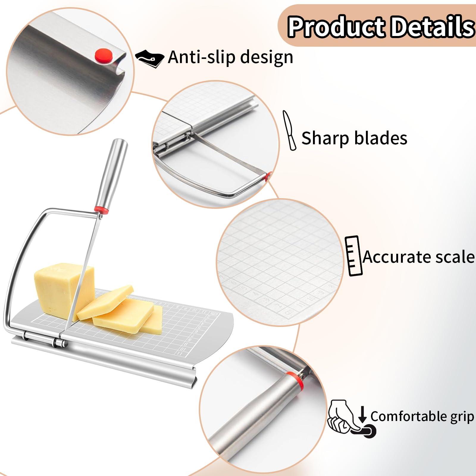 YIHAOSSING cheese slicer is dishwasher-safe for easy cleanup