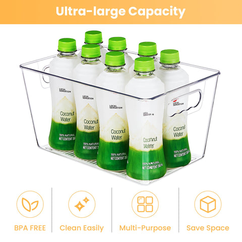 YIHONG fridge bin for beverages and condiments with clear visibility