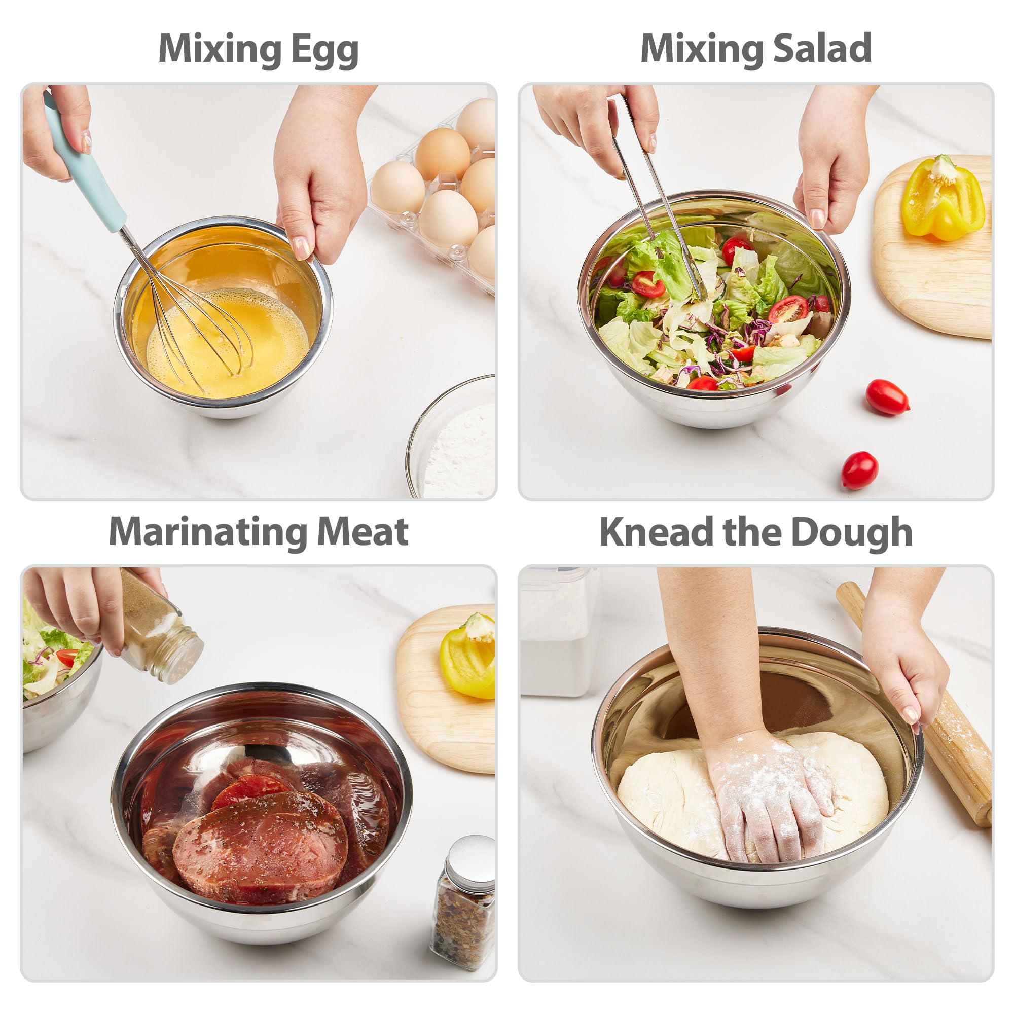 YIHONG multi-use bowls for prepping, serving, and ingredient storage.