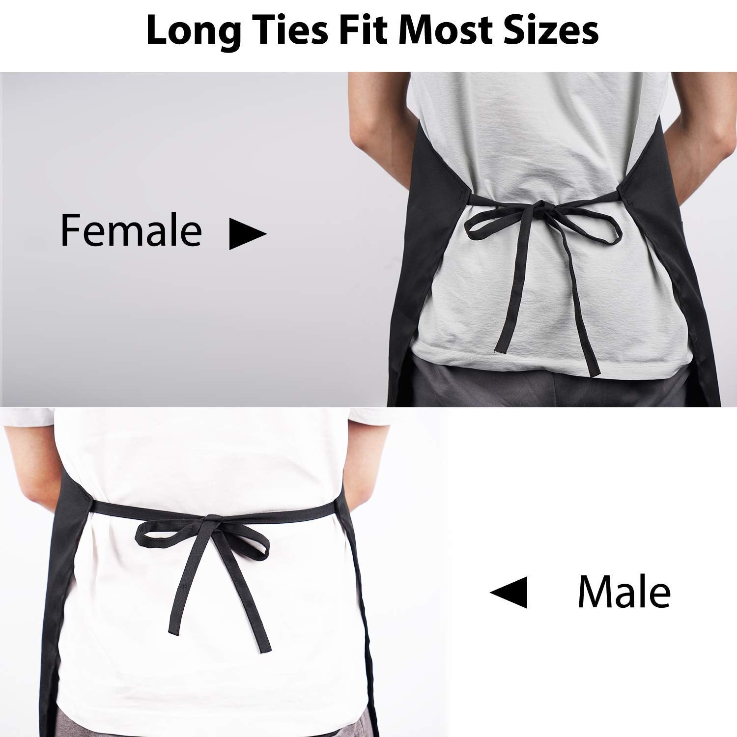 YIKA two pockets hold thermometer, notes, or phone while cooking.