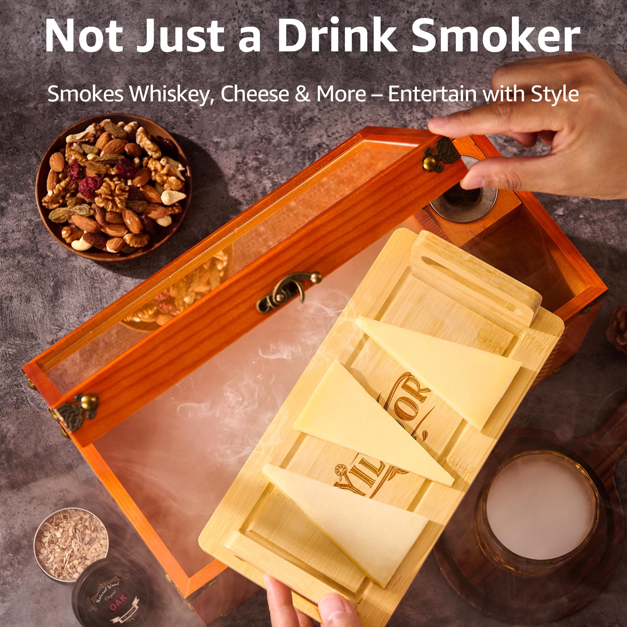 Yilador bamboo tray keeps chips and tools organized during a session