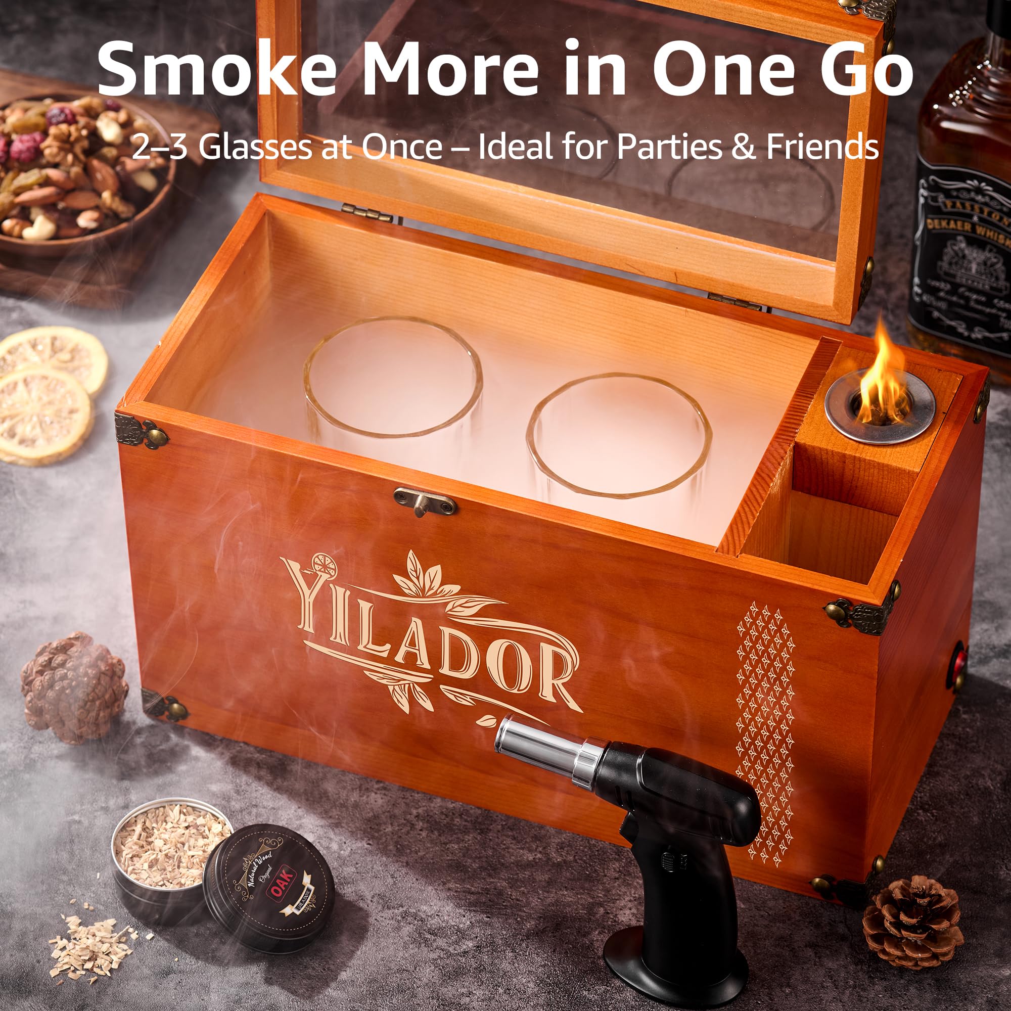 Yilador electric fan-powered smoker demonstrates consistent aroma infusion for cocktails and bites