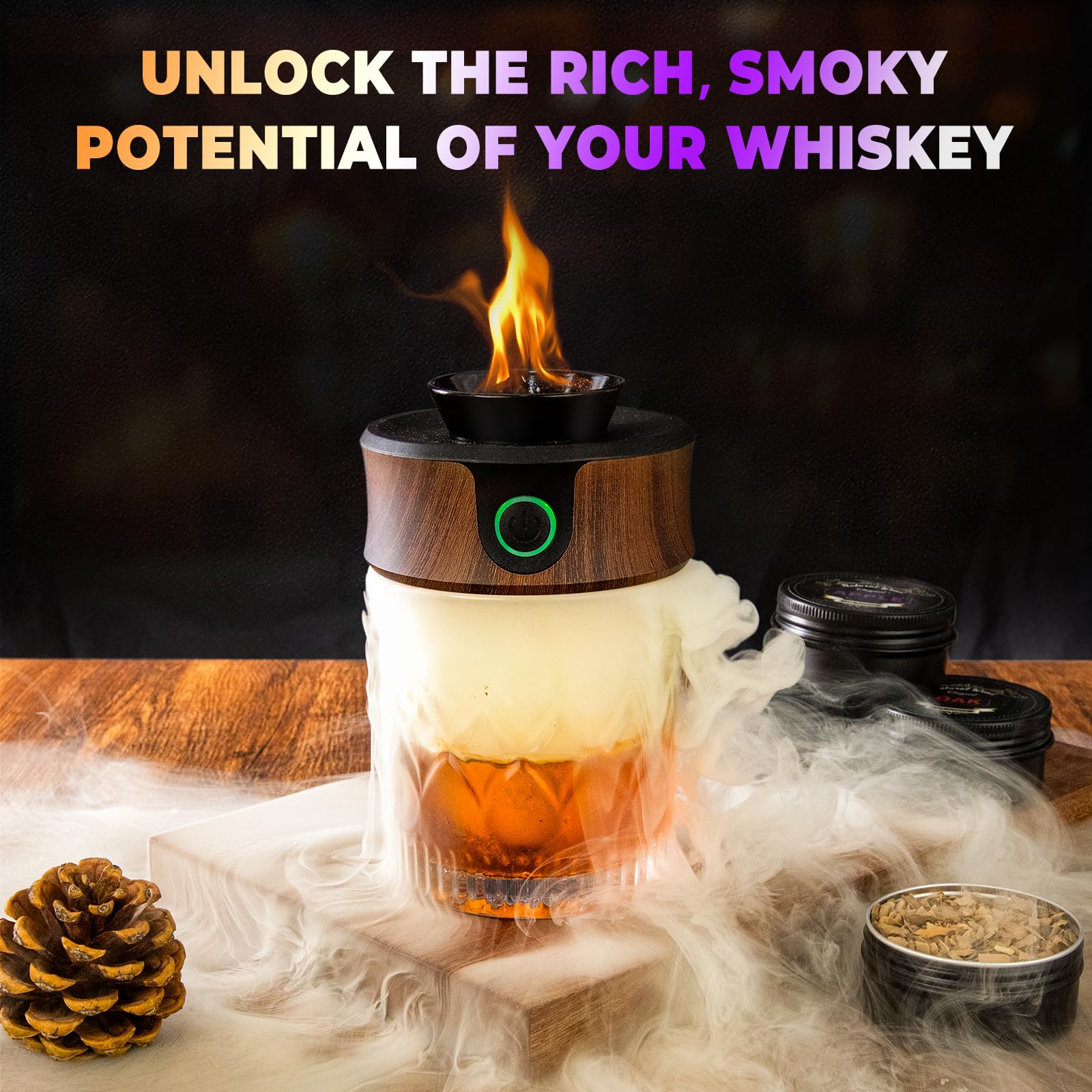 Yilador torch and wood chips set ready for smoke infusion