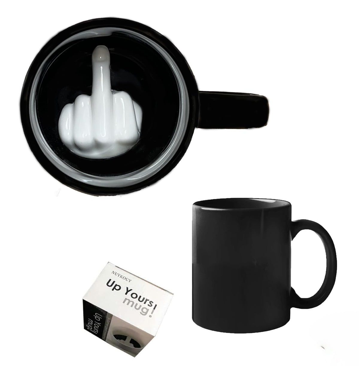 YILIUJIU Have a Nice Day mug with 3D finger bottom, ideal for office humor