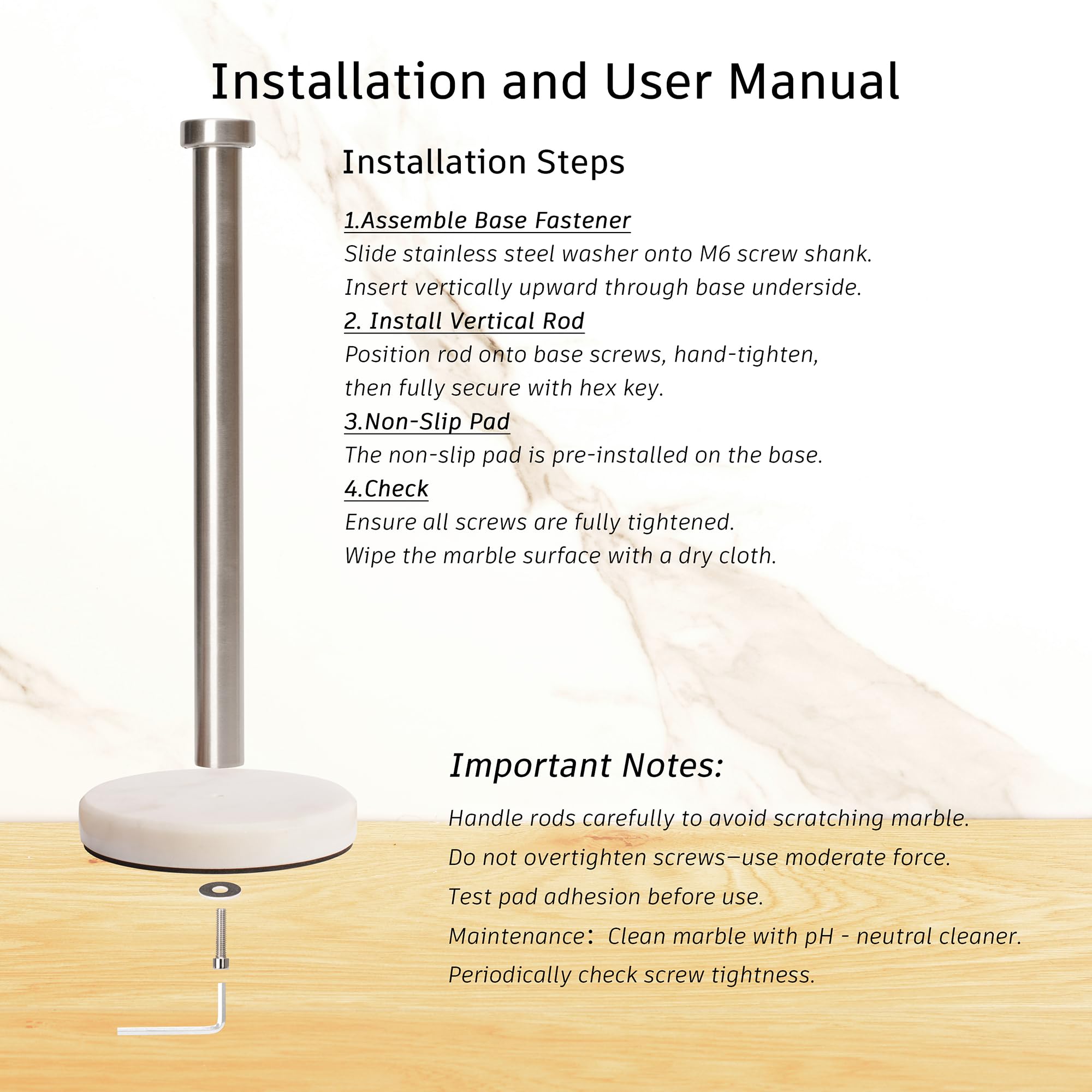 YIMIPHER no-drill placement of countertop paper towel holder