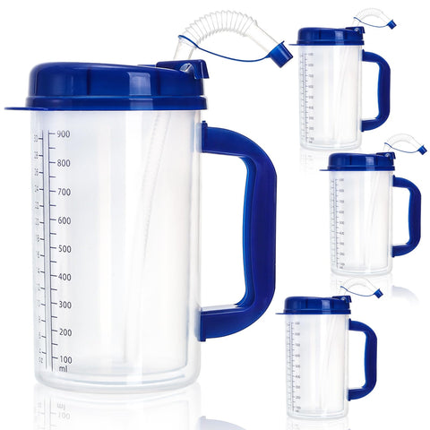YIMITEE 4-pack hospital cups with straw and lid for on-the-go hydration