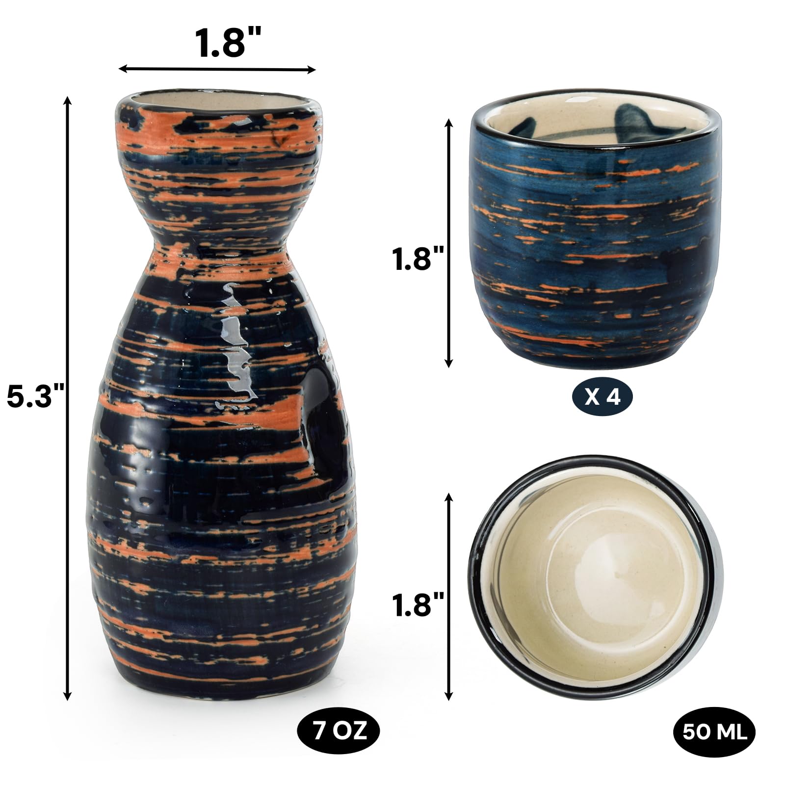 YIMITEE sake cups four for precise portions at gatherings