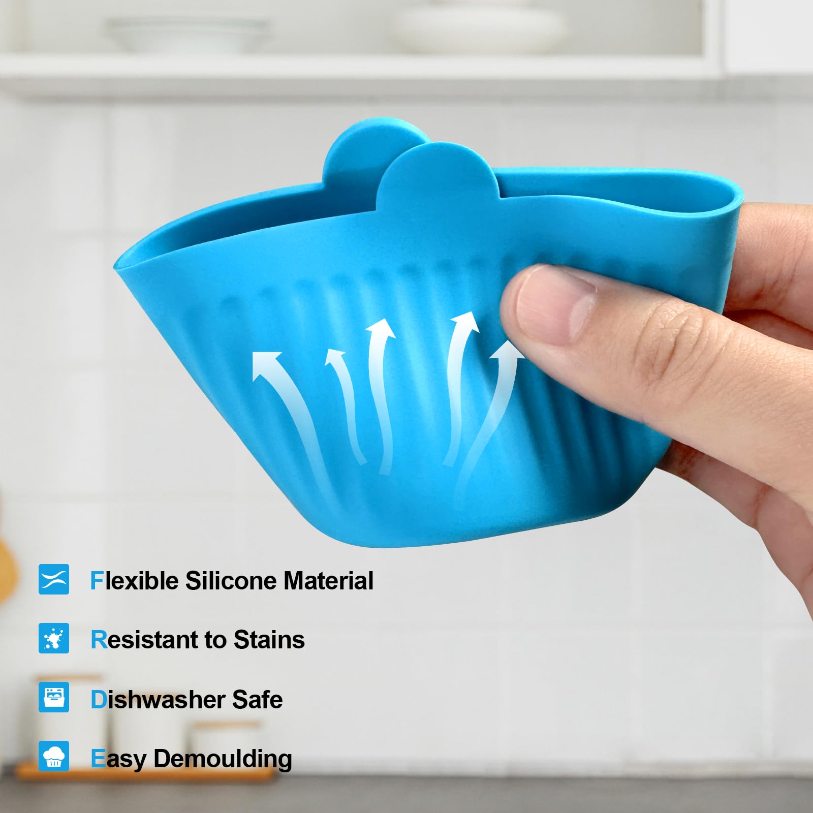 YINARONG dishwasher-safe silicone ramekins simplify cleanup after cooking.