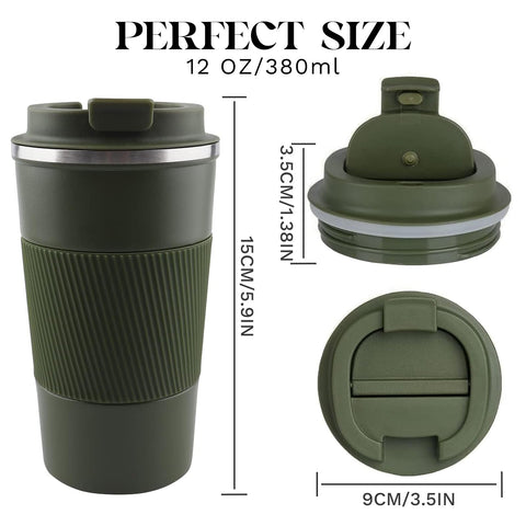 YINBAOGE 14oz cup with ergonomic silicone sleeve in green