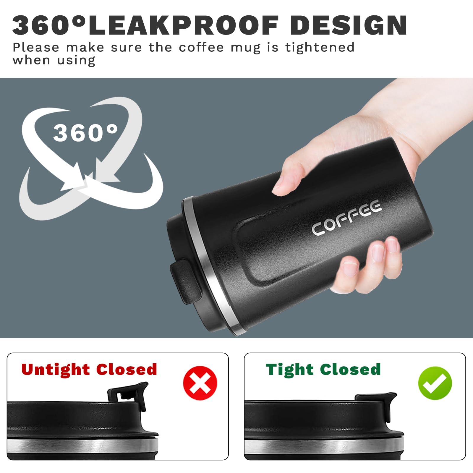 YINBAOGE mug wide-mouth opening simplifies cleaning and filling