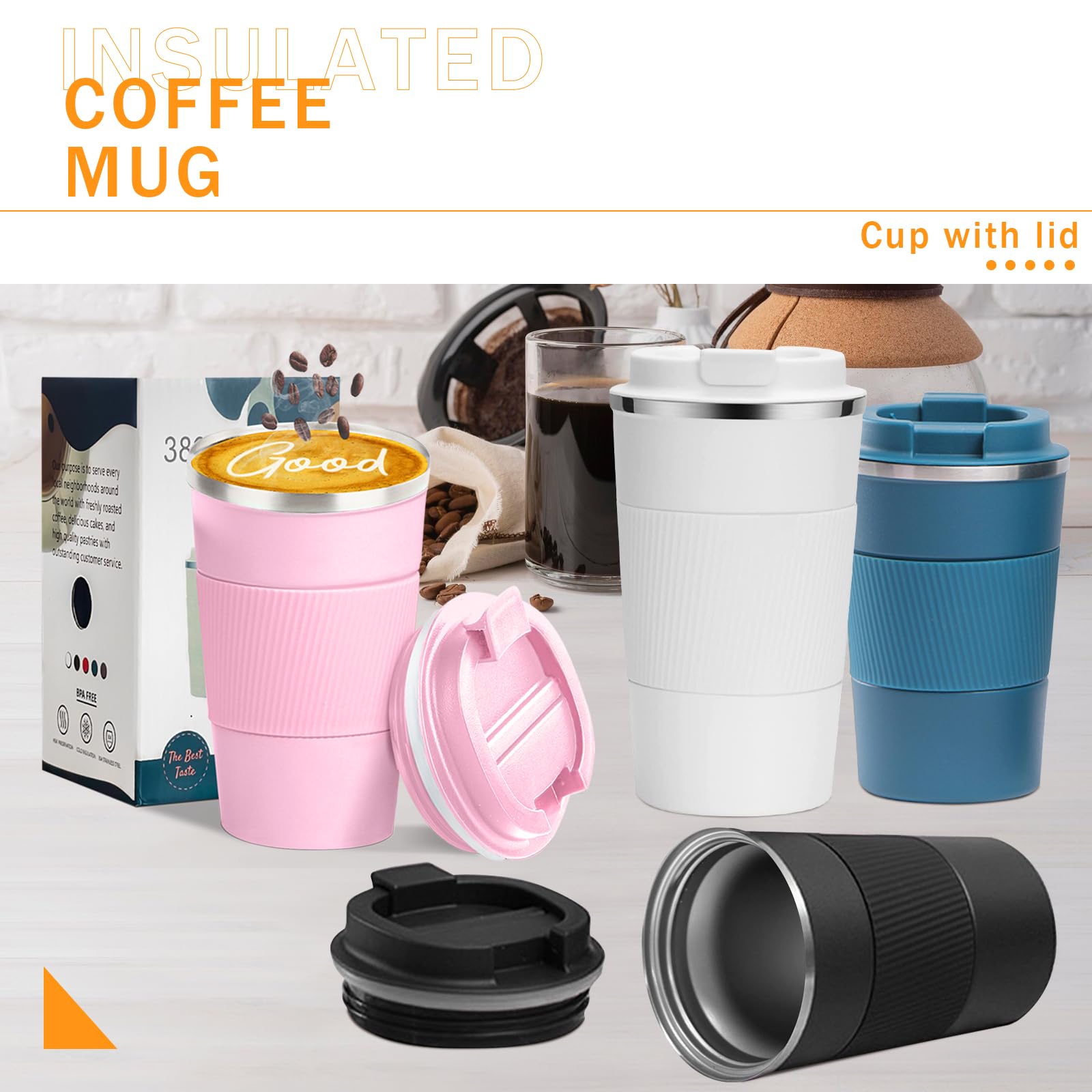 YINBAOGE pink 17 oz tumbler designed for portable, on-the-go coffee moments