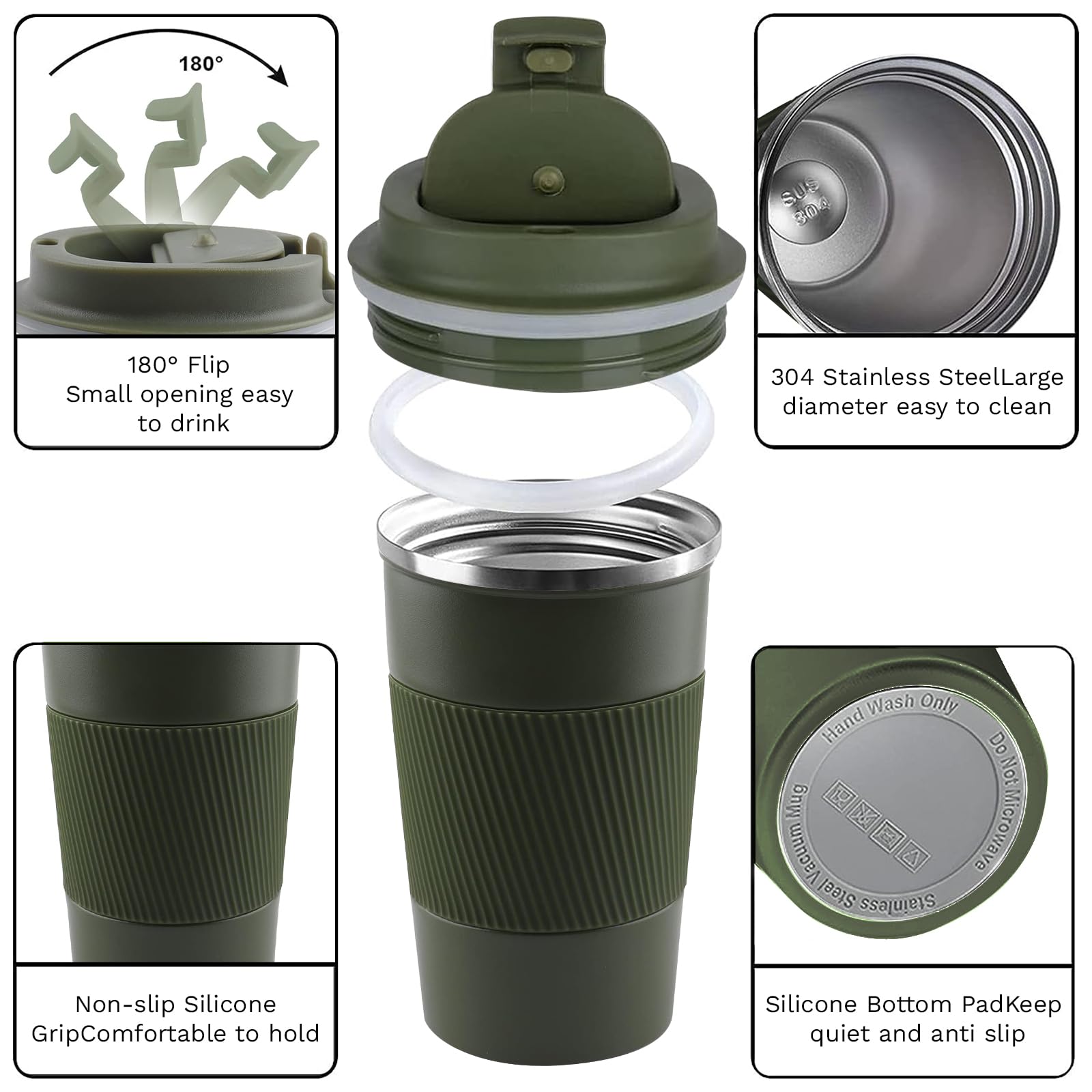 YINBAOGE double-walled stainless steel construction preserves drink temperature longer.