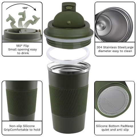YINBAOGE double-walled stainless steel construction preserves drink temperature longer.