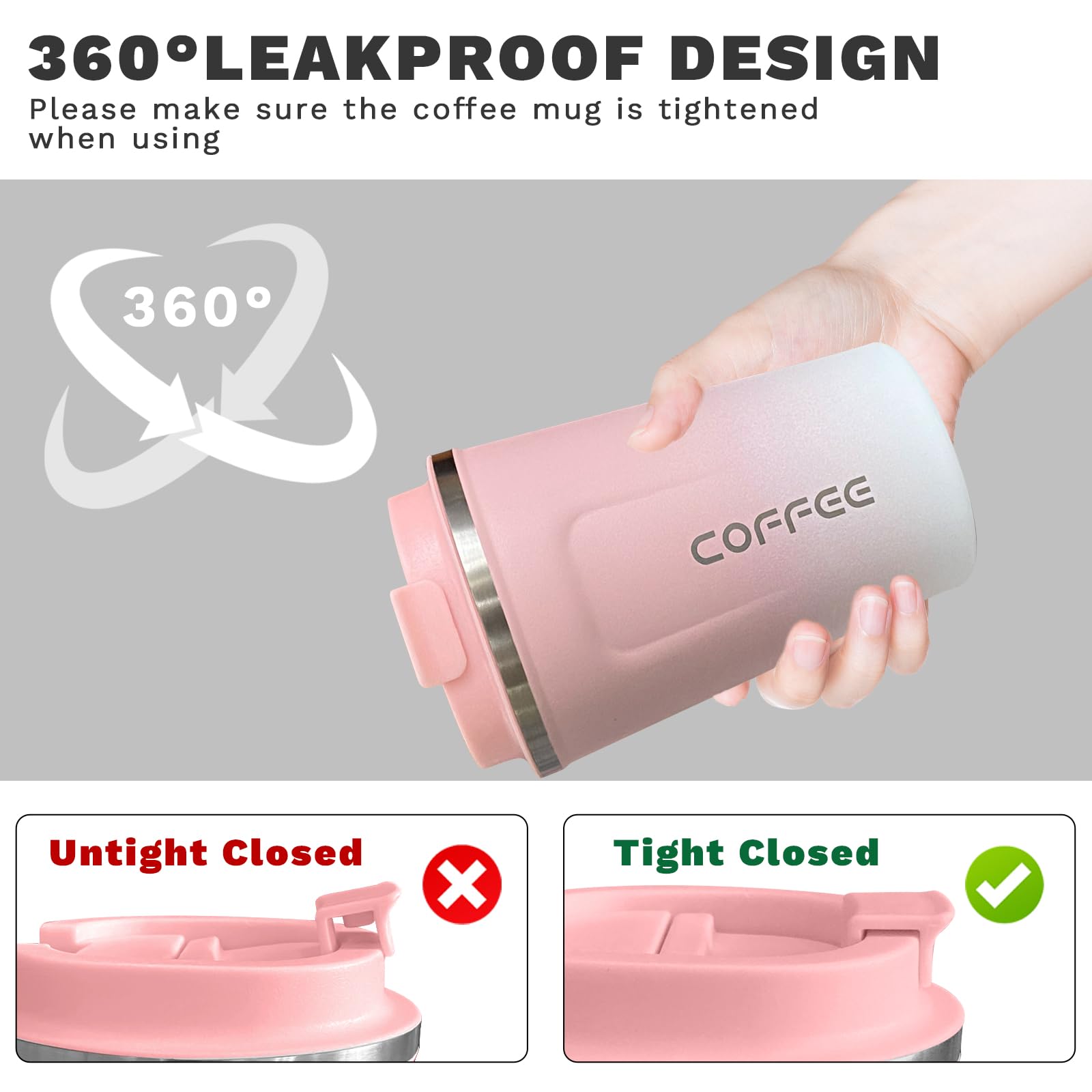 YINBAOGE 12oz cup fits car cup holders for on-the-go