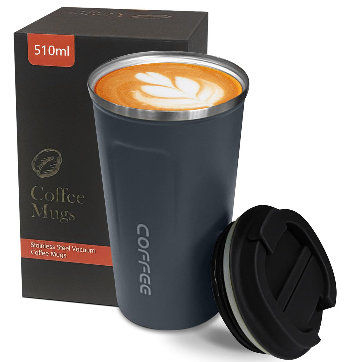 YINBAOGE insulated travel mug in blue 17oz keeps drinks hot or cold
