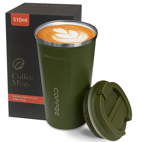 YINBAOGE insulated travel mug top view, portable design for on-the-go coffee