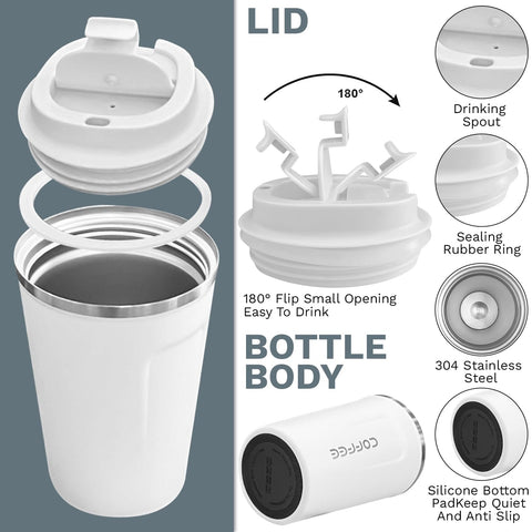 Leakproof lid on YINBAOGE mug enabling secure transport in bags and trips.