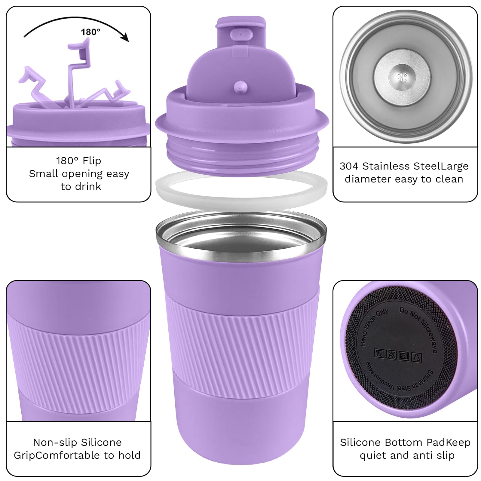 YINBAOGE leakproof stainless mug prevents spills during travel and work.