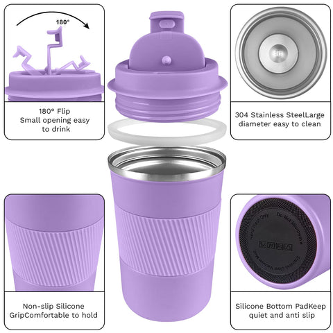 YINBAOGE leakproof stainless mug prevents spills during travel and work.