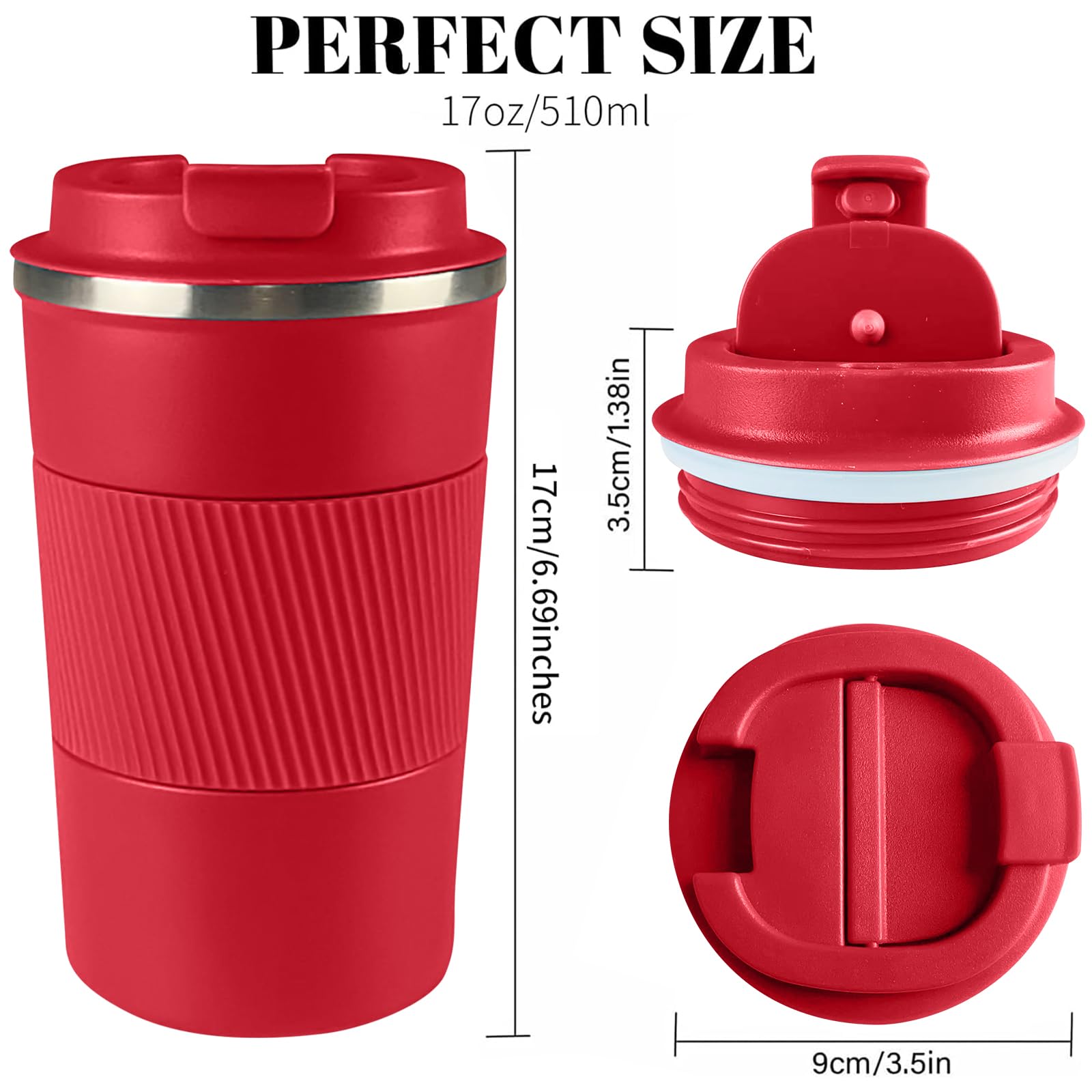 YINBAOGE 12oz stainless steel cup fits standard car cup holders.