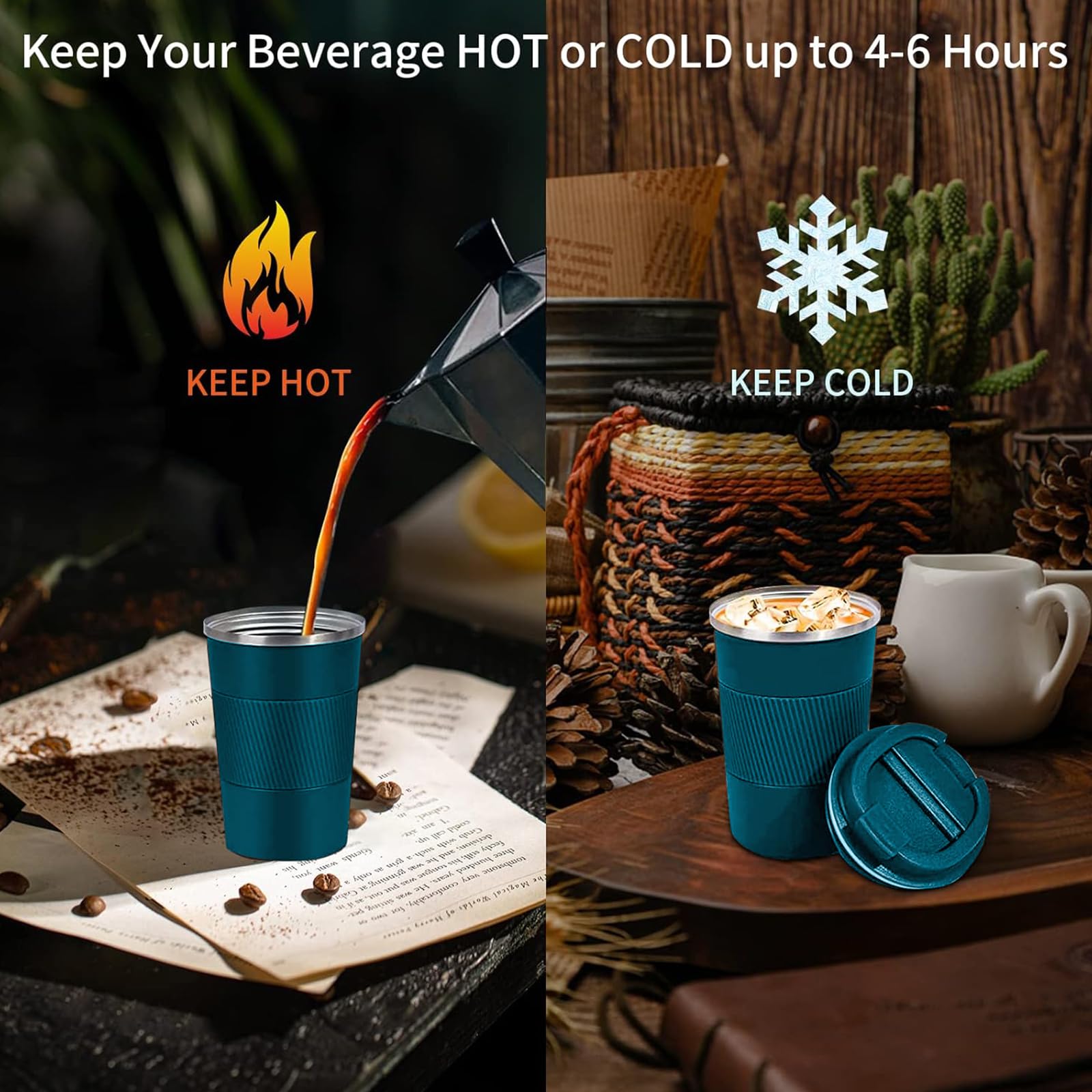 Wide-mouth opening of YINBAOGE mug highlighting easy cleaning