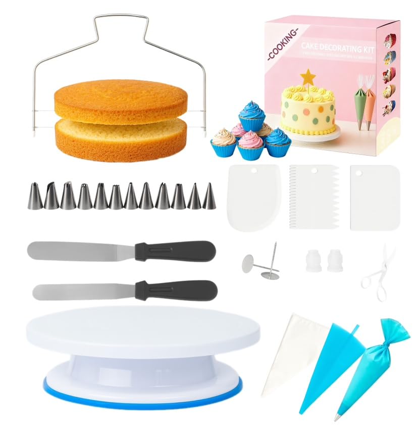 Yindess 82-piece kit on an 11-inch turntable for even frosting