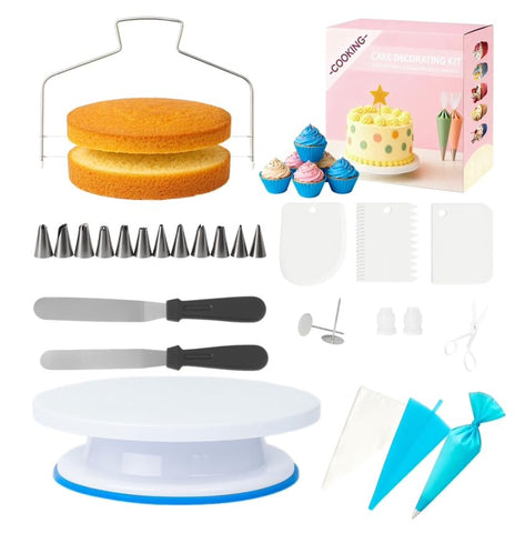 Yindess 82-piece kit on an 11-inch turntable for even frosting