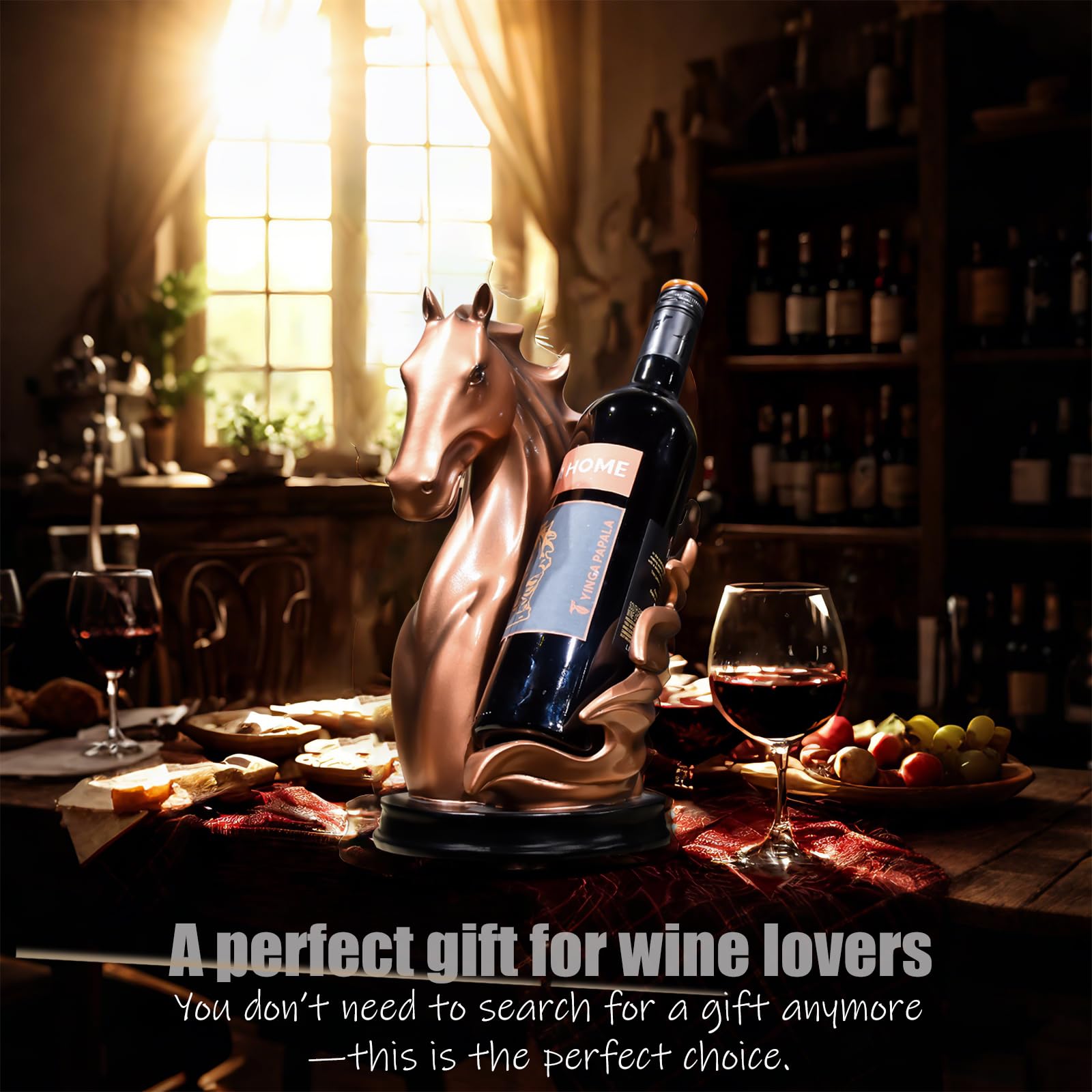 YINGAVERSAI tabletop display proudly showcases bottles with elegance.