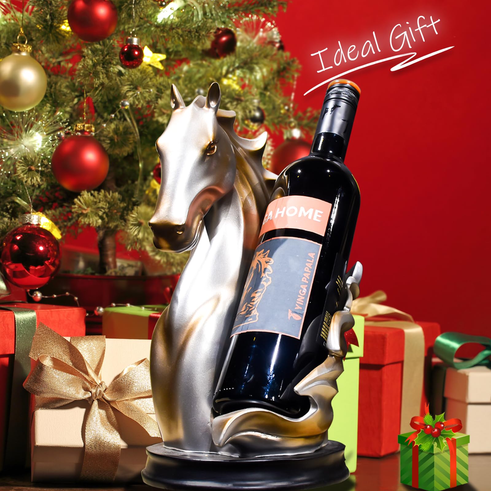 YINGAVERSAI table display stand holds bottles elegantly for home storage.