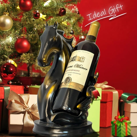 YINGAVERSAI wine holder horse sculpture rear view, compact home display