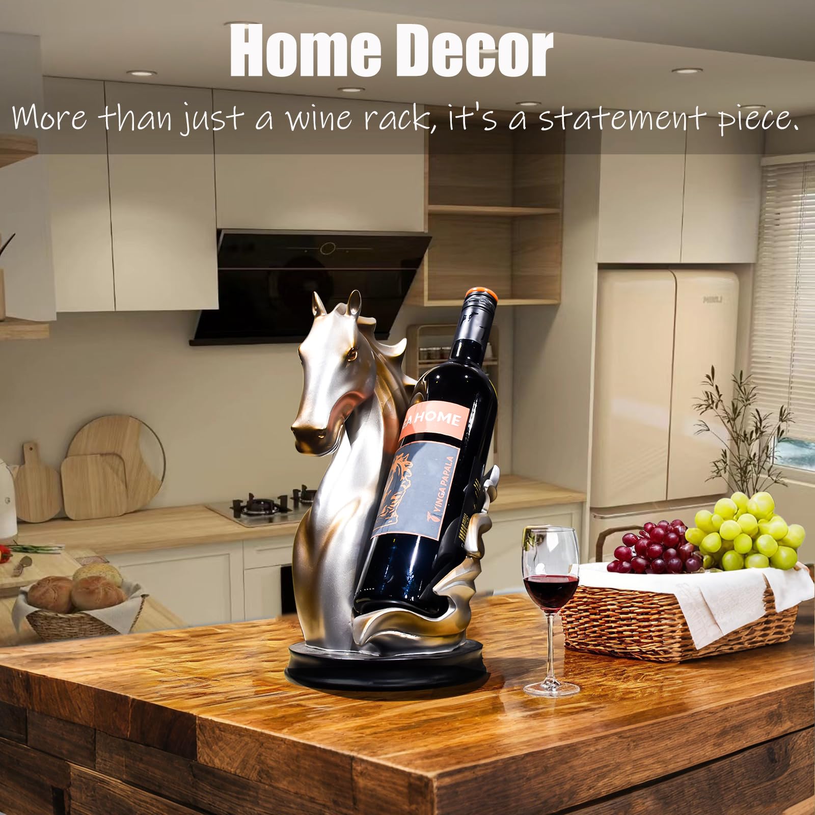 YINGAVERSAI wine holder decor adds horse-inspired charm to dining spaces.
