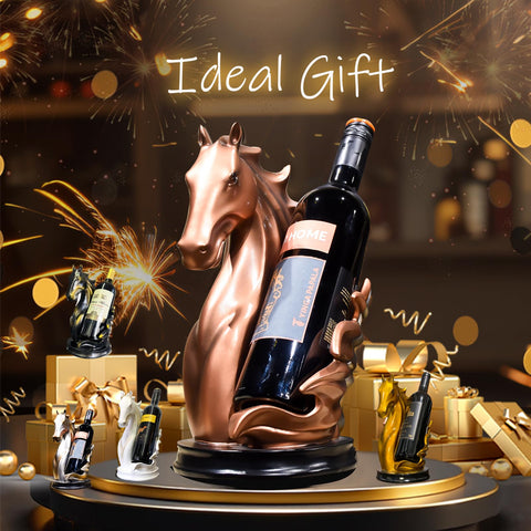 YINGAVERSAI horse sculpture wine rack adds artistic flair to home decor.