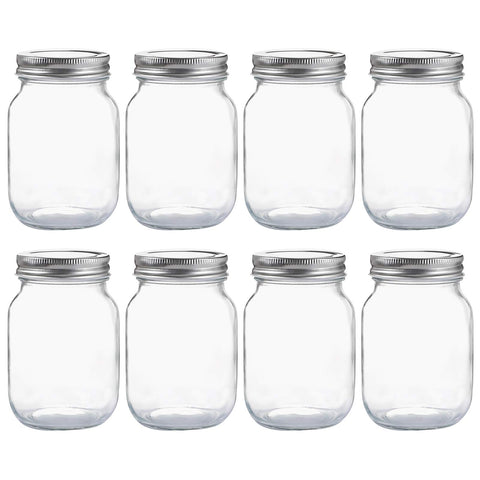 YINGERHUAN 16oz regular-mouth jar with silver lid for pantry organization.