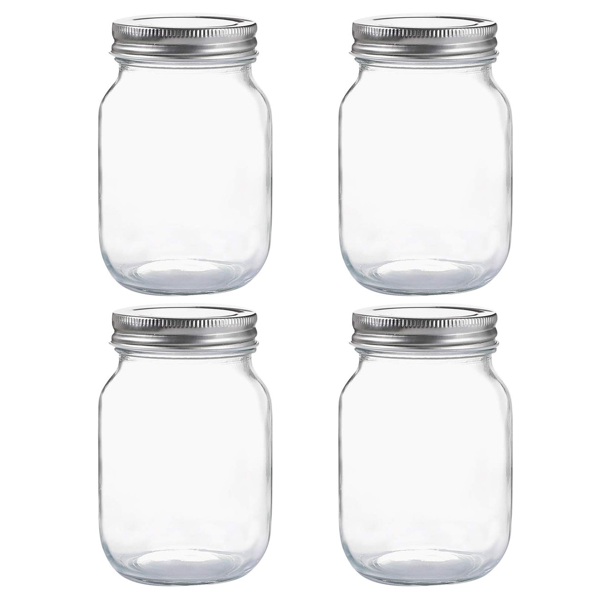 YINGERHUAN 16oz regular-mouth mason jar with clear glass for quick content identification.