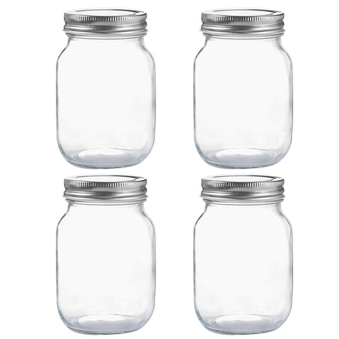 YINGERHUAN 16oz regular-mouth mason jar with clear glass for quick content identification.