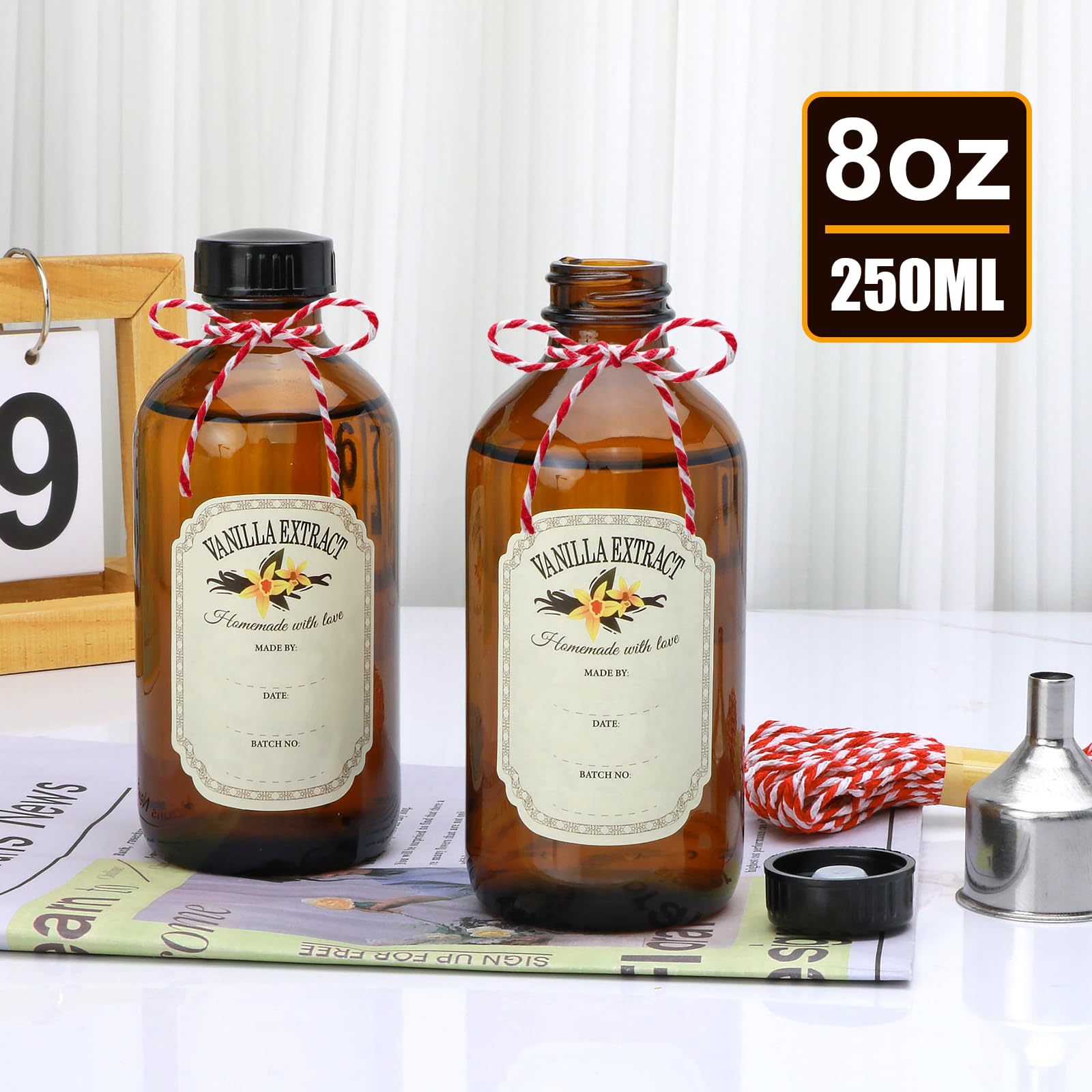 YINGERHUAN vanilla extract labels help organize batches for gifts or cooking.