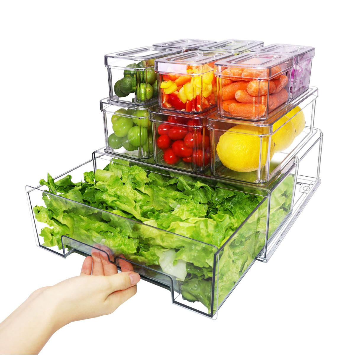 YINGRACE large pull-out drawer for easy access to fruits and vegetables