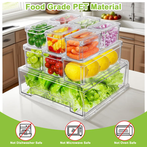 YINGRACE stackable layout maximizes fridge shelf space