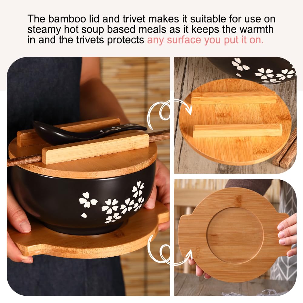 YingXue ramen bowl on dining table with utensils.