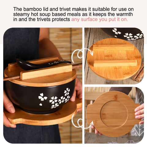 YingXue ramen bowl on dining table with utensils.