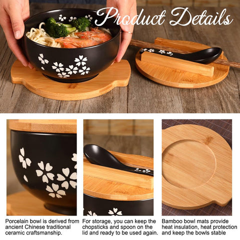 YingXue Sakura bowl with chopsticks for authentic dining.