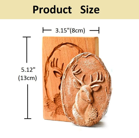 YingXue wooden biscuit mold on beech wood, durable design close-up