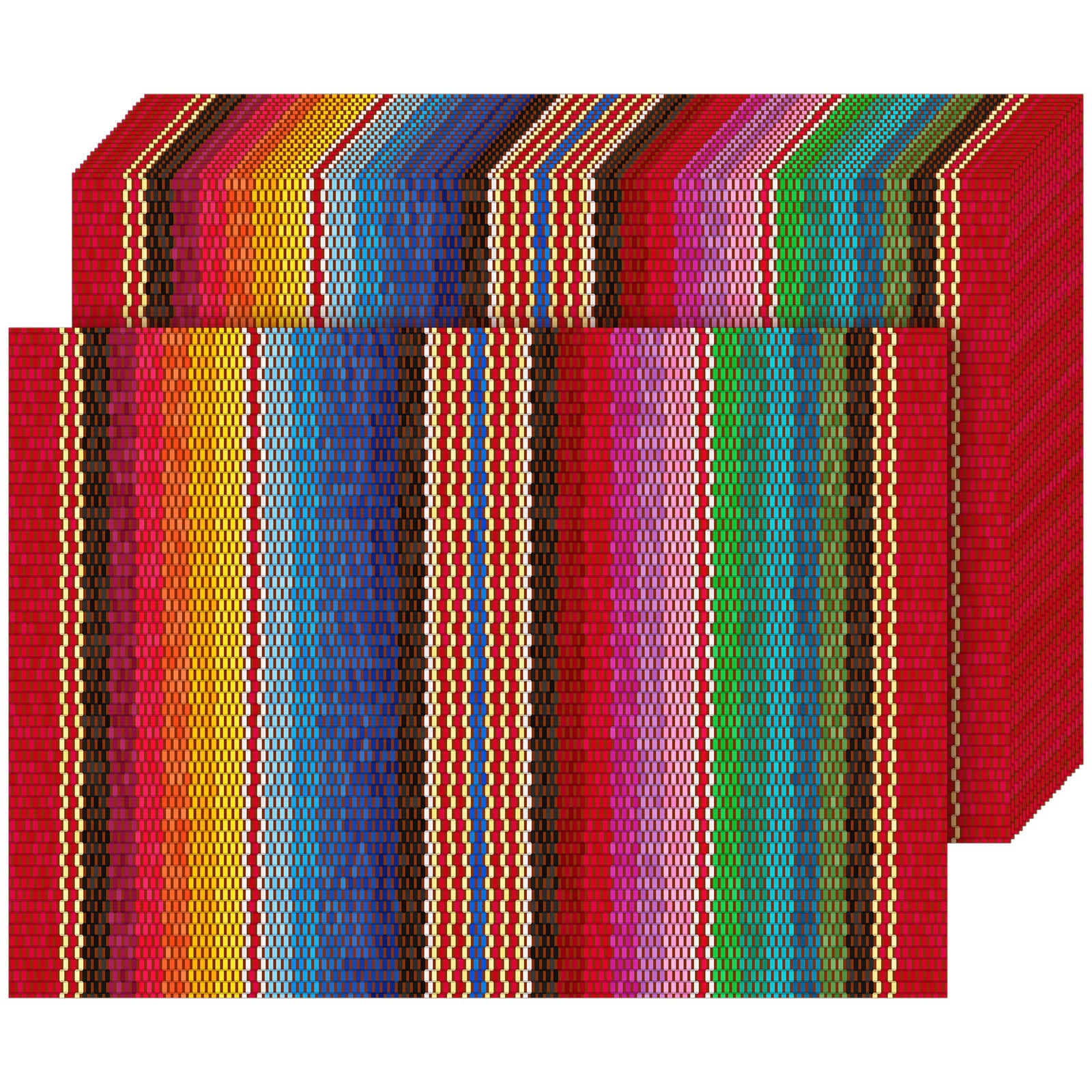 Yingzhao Mexican striped placemats brighten festive tables and protect surfaces.