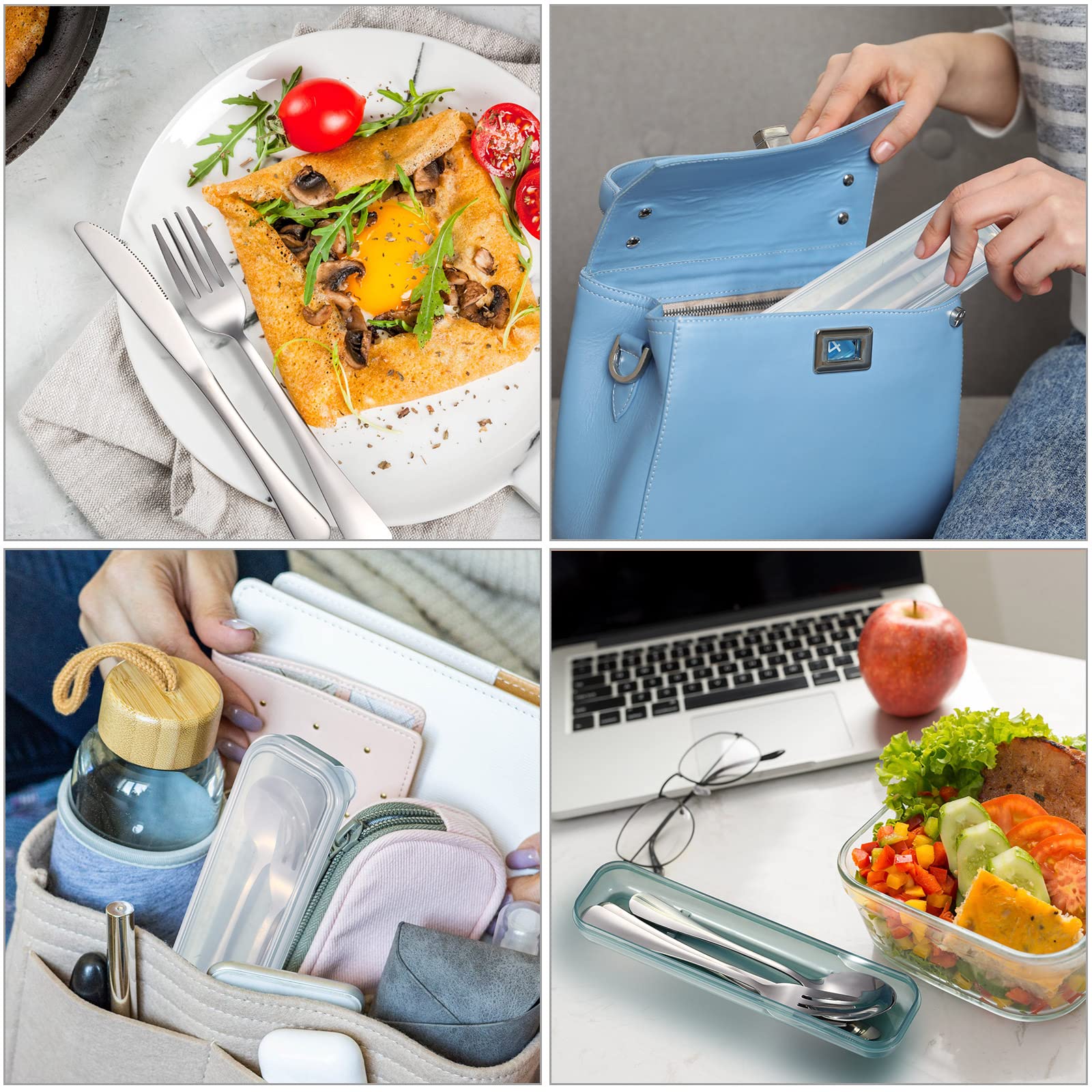 Yinkin lunch on the go with utensils set for work and travel