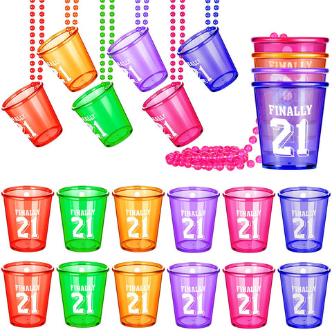 Yinkin shot glass necklace in green for vibrant party accessory and easy wear