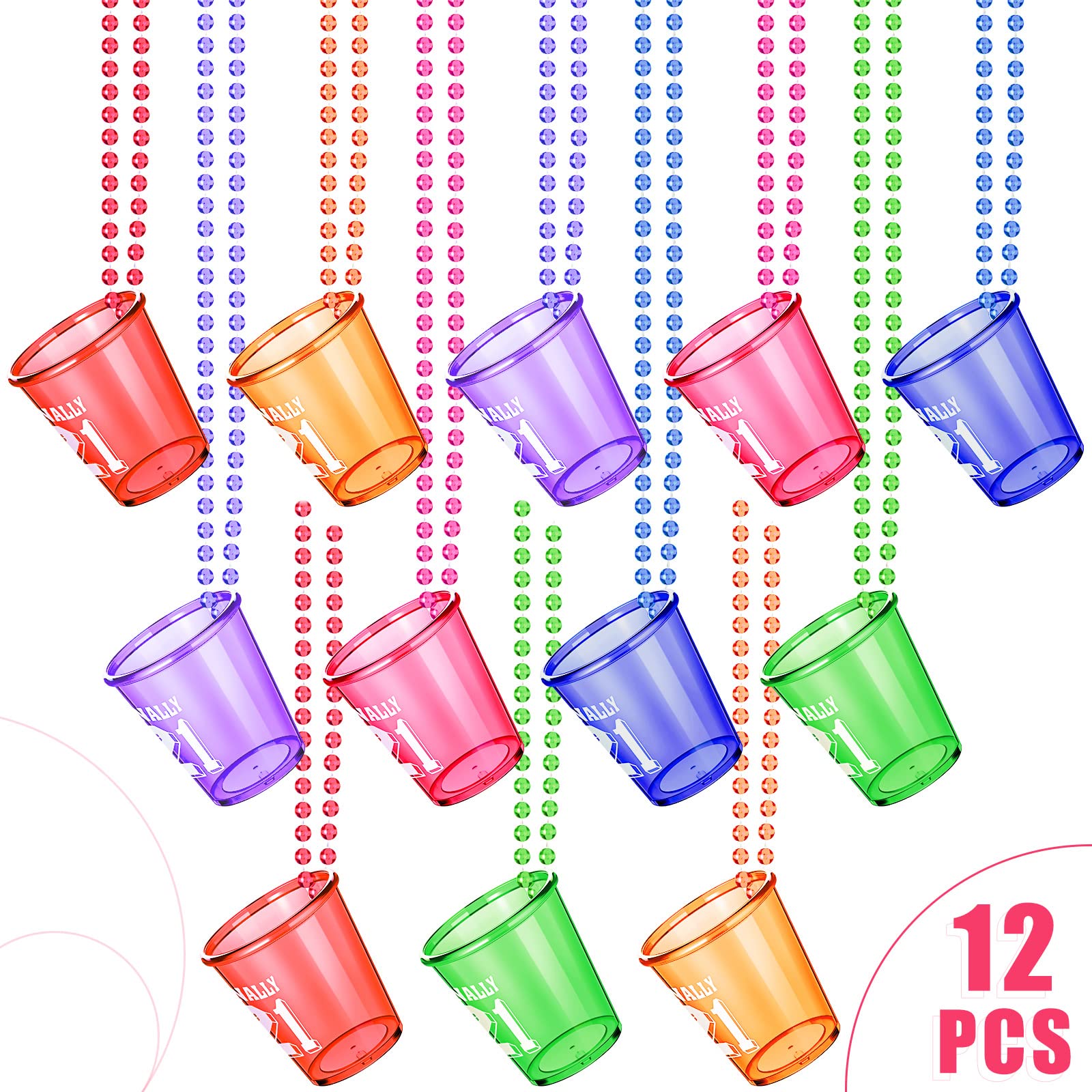 Yinkin shot glass necklace in purple that stands out at parties