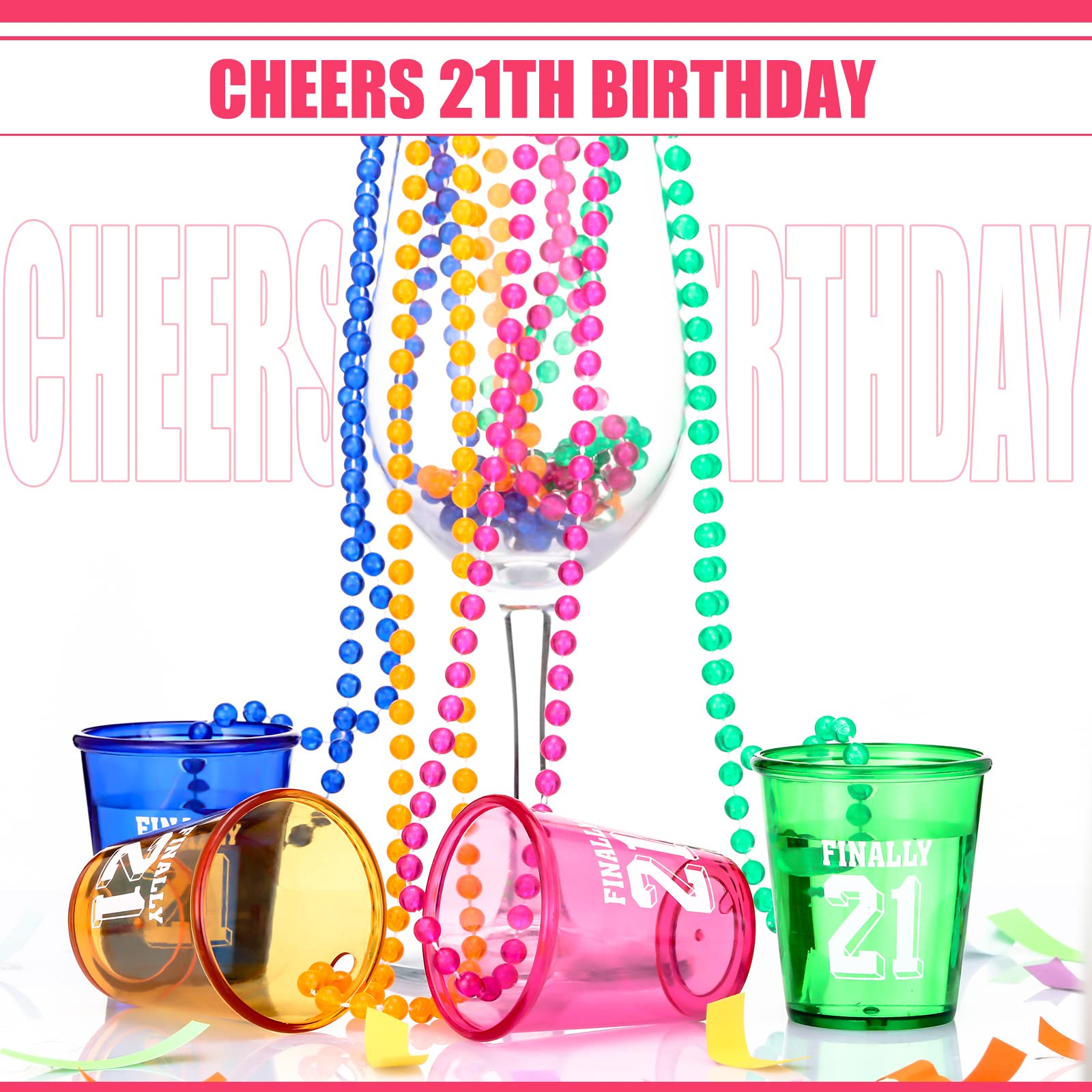 Yinkin shot glass necklace in red for lively party vibes