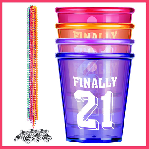 Yinkin shot glass necklace in rose for playful celebration color