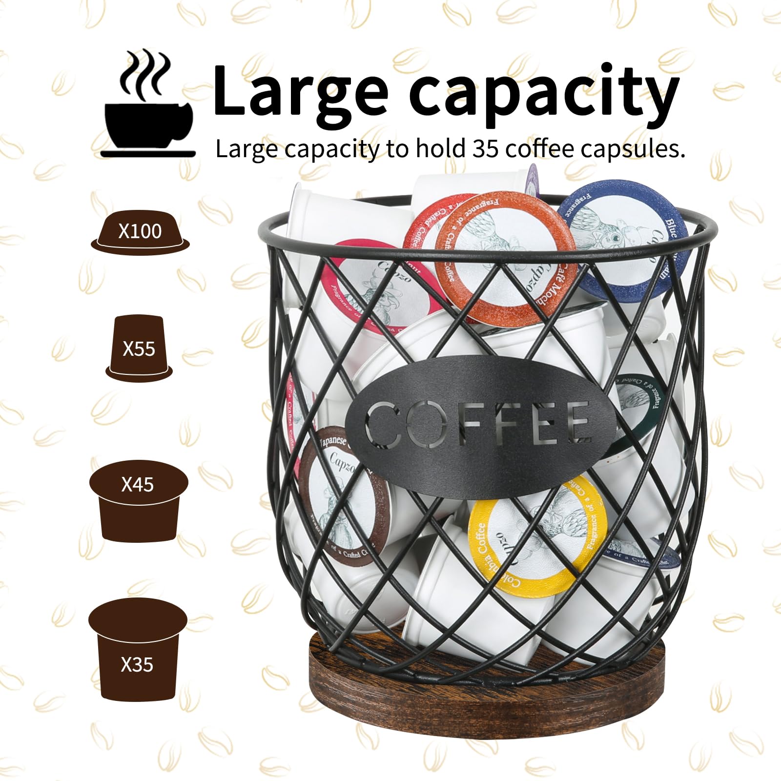 YINMIT K Cup Holder wooden panels emphasize durable, sturdy design