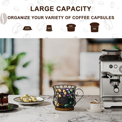 YINMIT K Cup Holder Organizer wooden panel with frosted wire